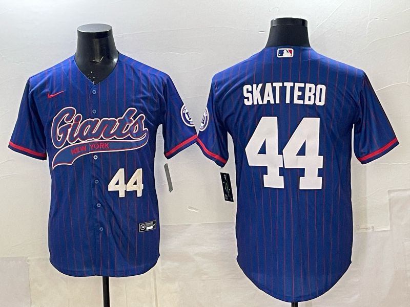 Men 2025 New York Giants #44 Skattebo Blue Joint Name Nike Limited NFL Jersey 011